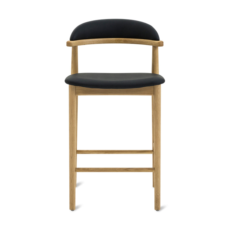 Tabouret de bar Count On Me, chêne, assise noire