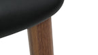 Tabouret de bar pour repas, noyer/cuir noir