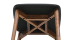 Tabouret de bar pour repas, noyer/cuir noir