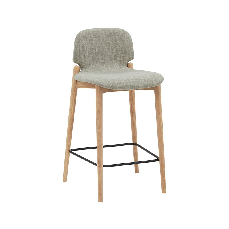 Tabouret de bar pour repas, chêne/taupe