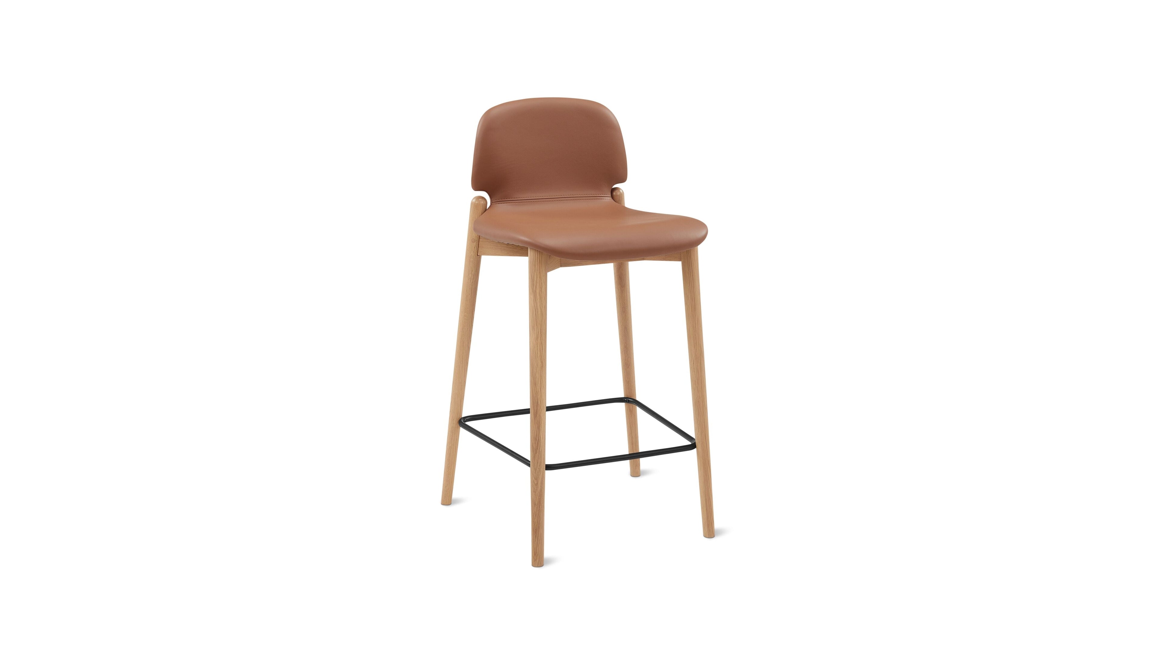 Tabouret de bar pour repas, chêne/noyer