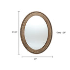 Miroir mural ovale de 81 cm avec cadre en bois Cameo, miroir mural de salle de bain - 31,89 H x 24 L x 1,26 P