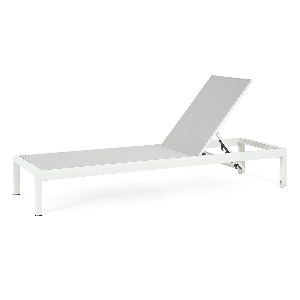 Chaise longue d'extérieur en aluminium Cape Coral (lot de 2) par Christopher Knight Home - 77,56 po x 25,20 po x 11,80 po