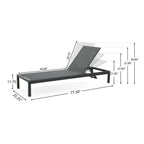 Chaise longue d'extérieur en aluminium Cape Coral (lot de 2) par Christopher Knight Home - 77,56 po x 25,20 po x 11,80 po