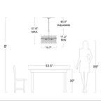 Lustre Casandra 5 lumières en bronze brillant avec barres en verre transparent - Bronze brillant