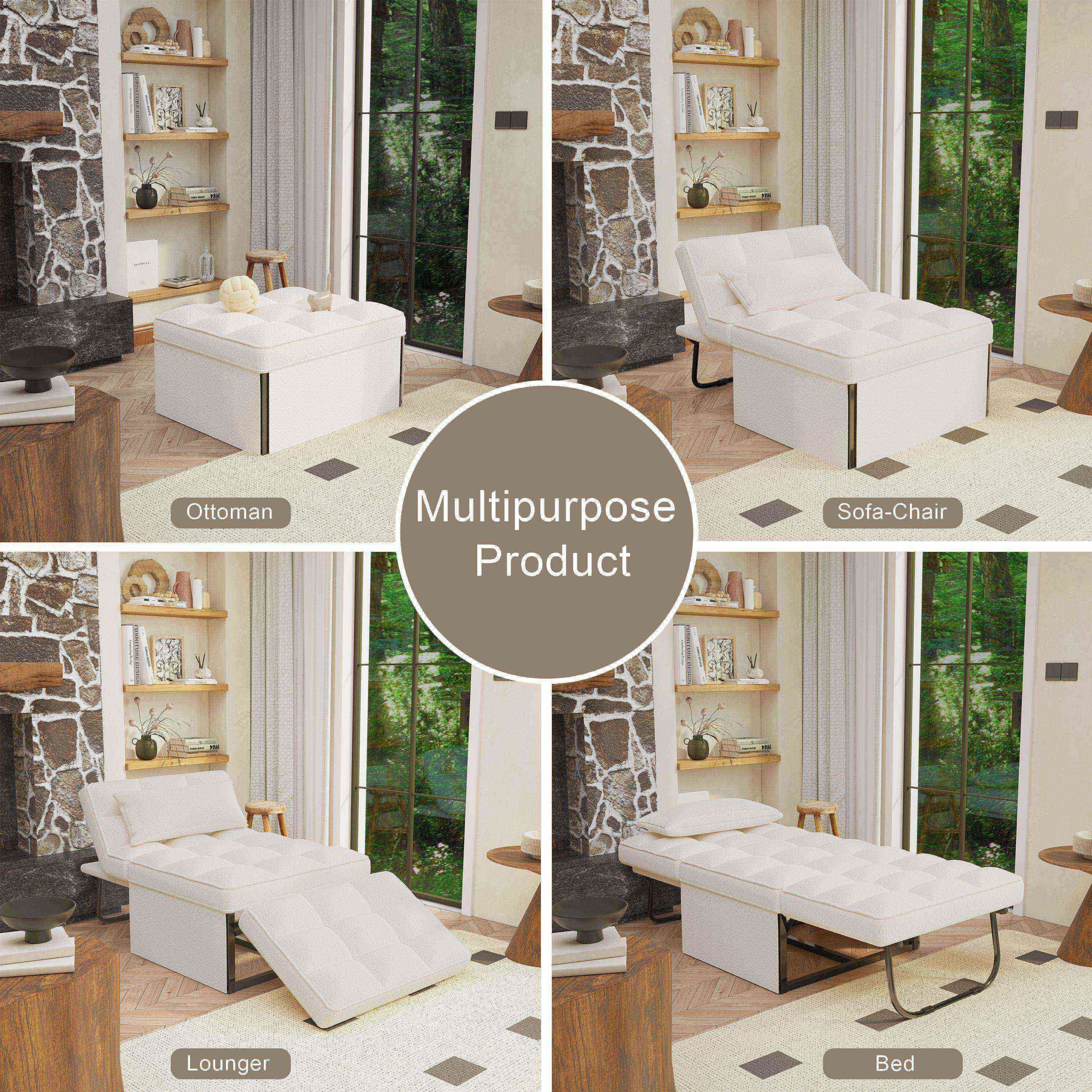 Canapé-lit convertible, canapé-lit, fauteuil inclinable, ottoman, pliable, pour salon