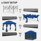 Gazebo escamotable en acier Cozywor de 11 pi x 11 pi avec moustiquaire