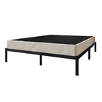 Sommier à ressorts en bois massif CraftPorch de 5 pouces avec lattes en bois et revêtement en lin gris chaud