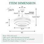 Ventilateur de plafond rétractable Cusp Barn 42 avec lumières et télécommande DIY Forme Fandelier Moderne Silencieux Moteur CC Plafonnier LED