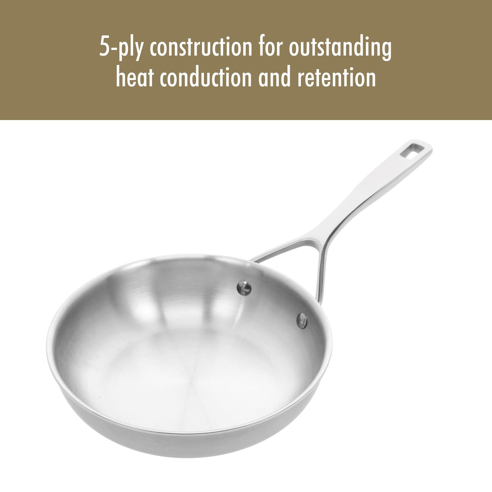 Poêle à frire DEMEYERE Essential en acier inoxydable 5 couches