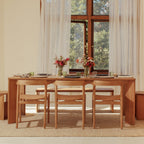 Table de salle à manger à cadre, 6 à 8 couverts, chêne