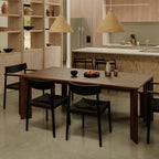 Table de salle à manger à cadre, 6 à 8 couverts, noyer américain