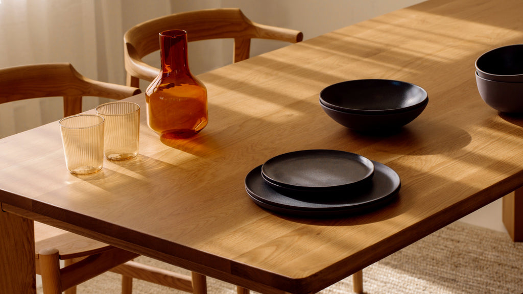 Table de salle à manger à cadre, 4 à 6 couverts, chêne