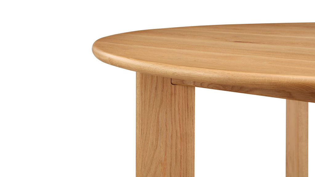 Table de salle à manger ronde à cadre, 4-5 couverts, chêne