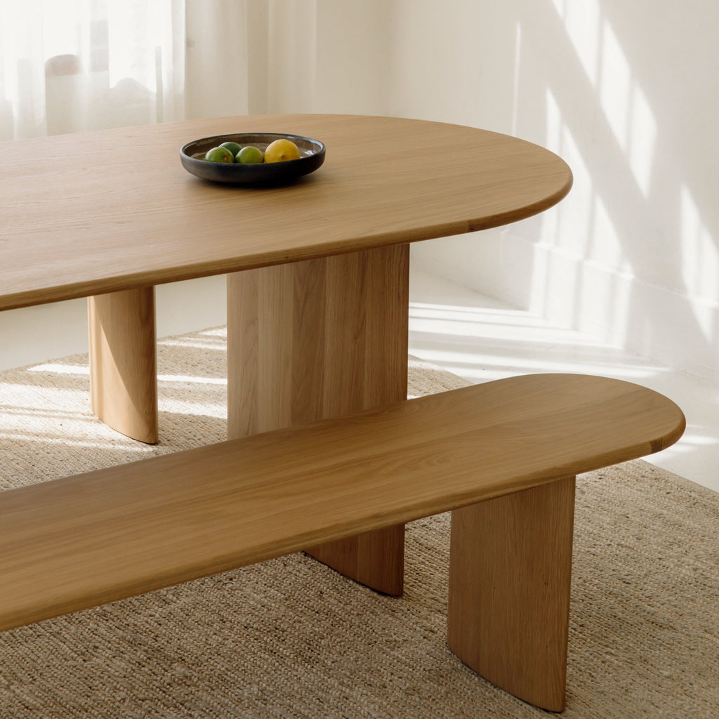 Table de salle à manger Union, 6 à 8 couverts, chêne blanc