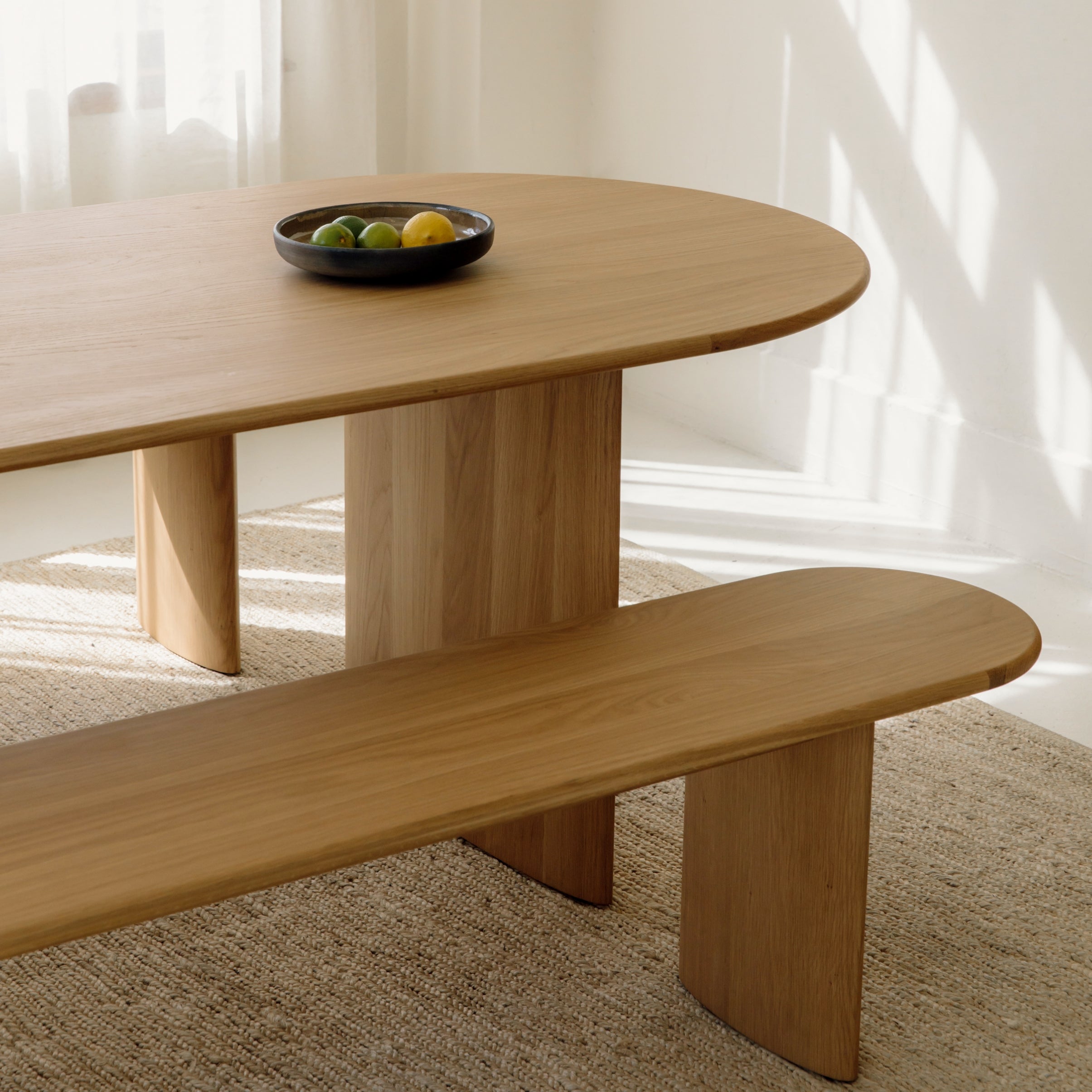 Table de salle à manger Union, 6 à 8 couverts, chêne blanc