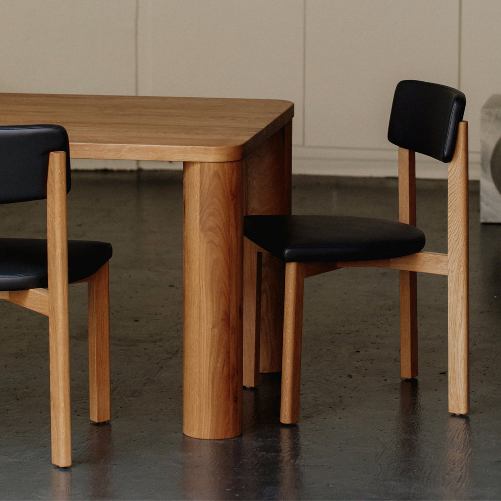 Chaise de salle à manger à cadre, chêne, caviar