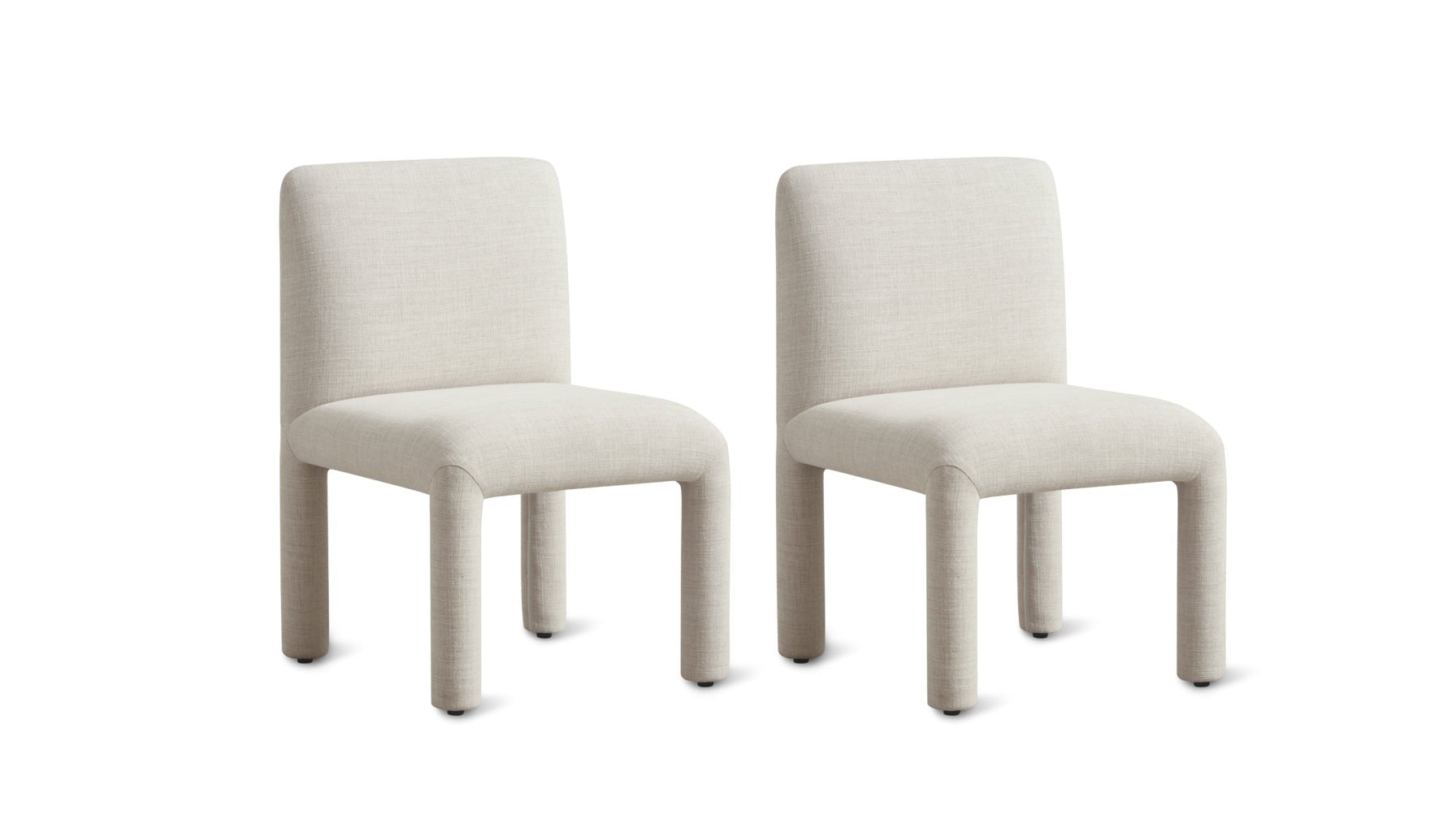 Autre chaise de salle à manger ronde (lot de deux), couleur parchemin