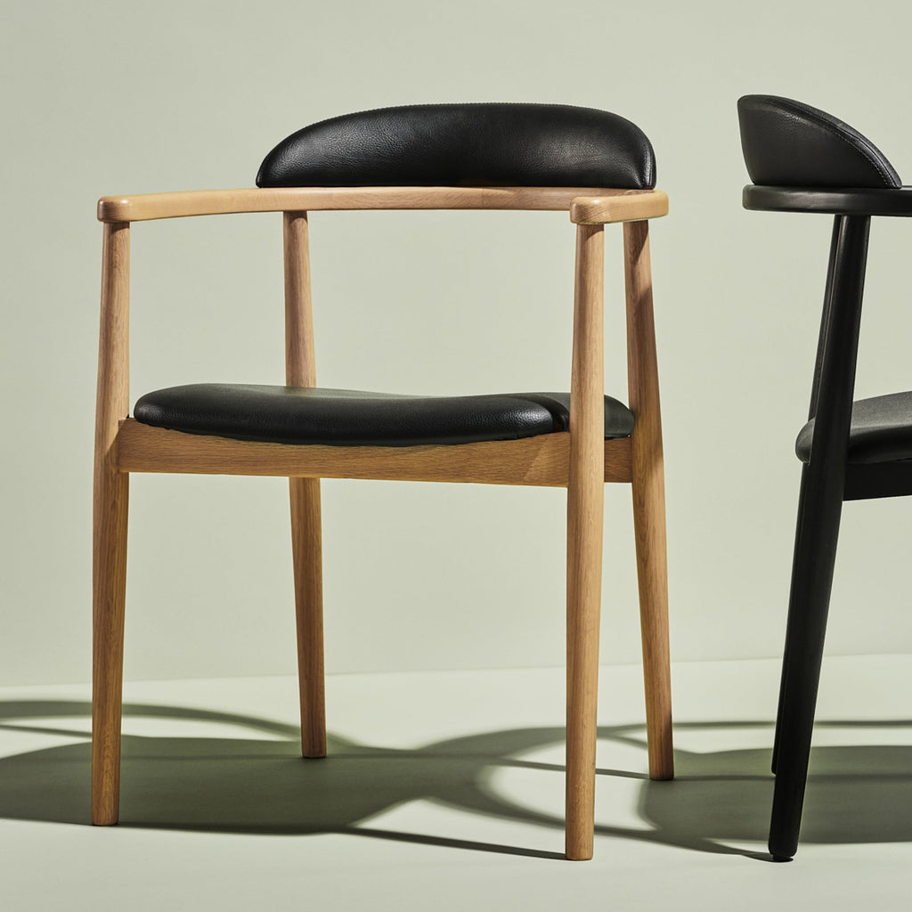 Chaise de salle à manger Count On Me, chêne, assise noire