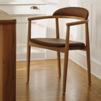 Chaise de salle à manger Count On Me, chêne, assise marron