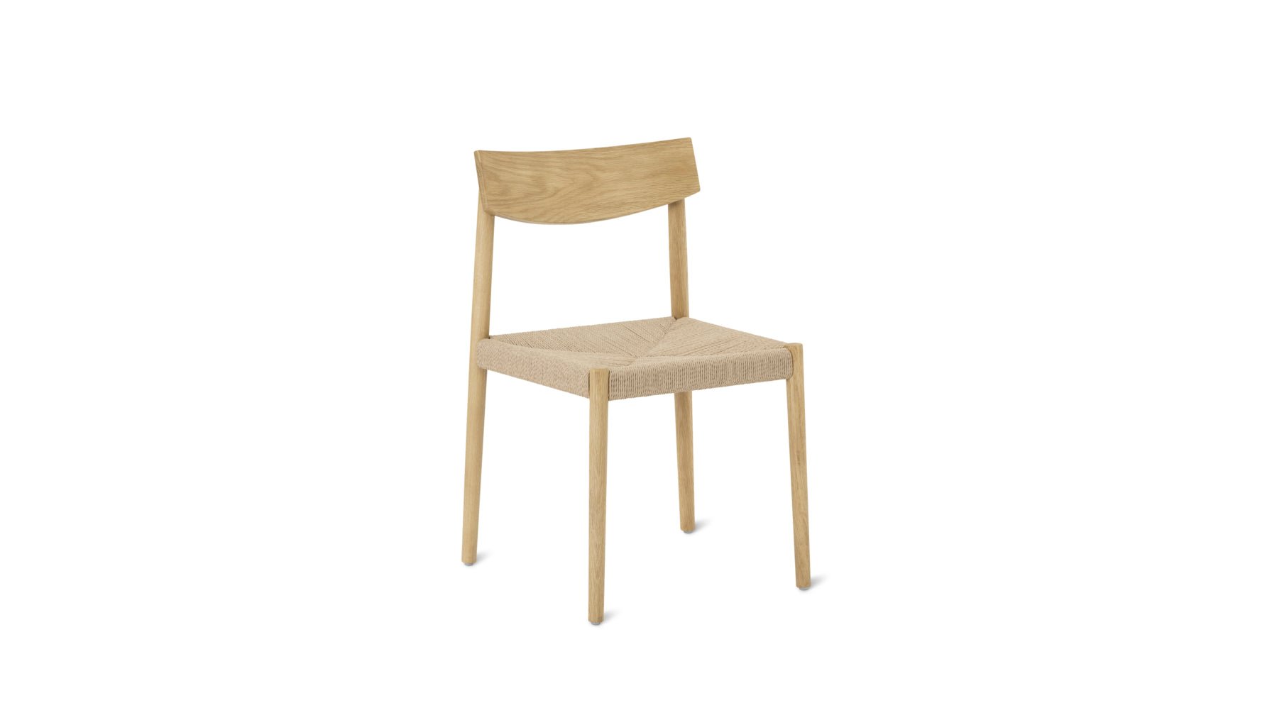 Chaises de salle à manger sans accoudoirs (lot de deux), chêne blanc/assise en corde de papier naturelle