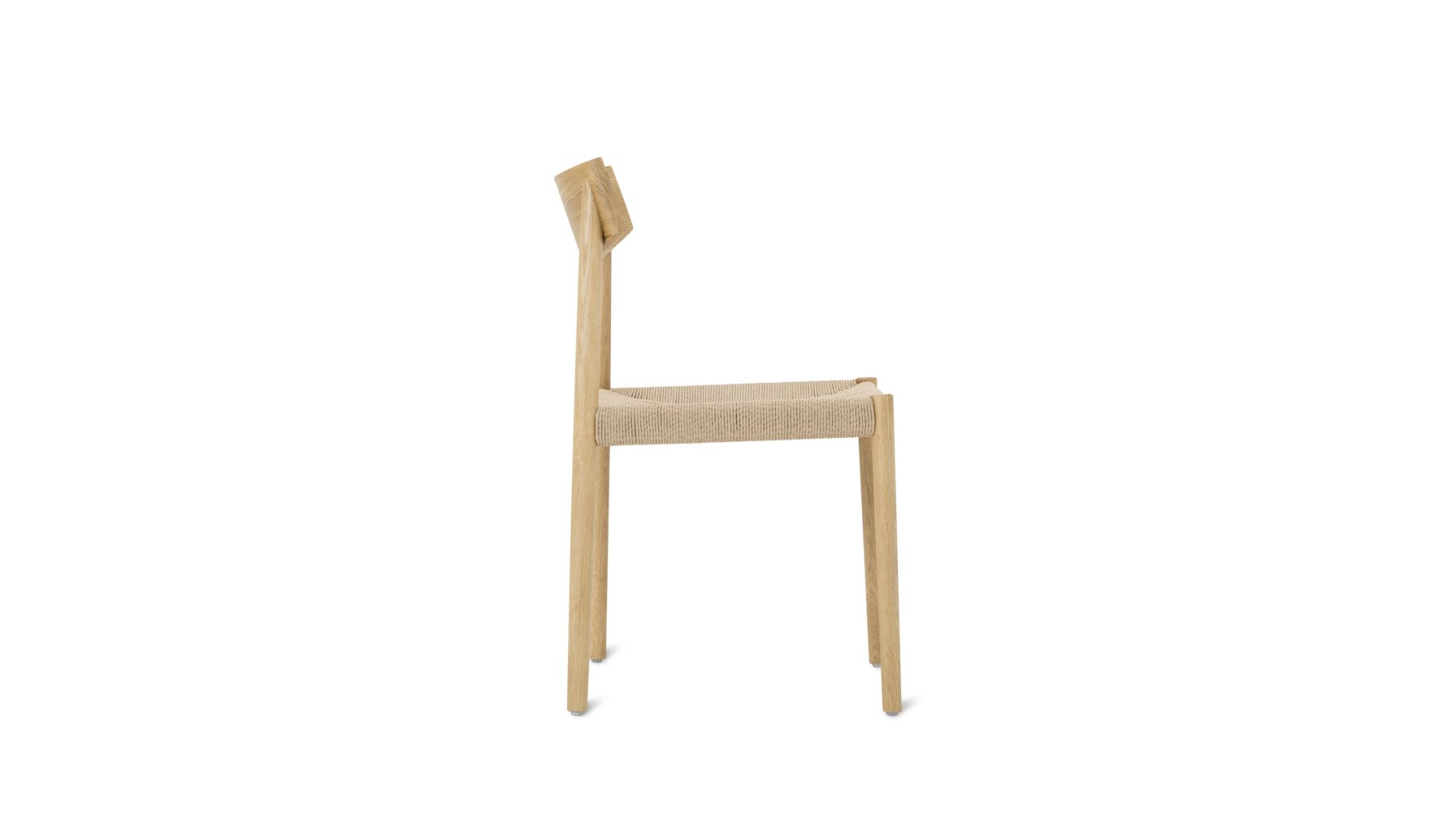 Chaises de salle à manger sans accoudoirs (lot de deux), chêne blanc/assise en corde de papier naturelle