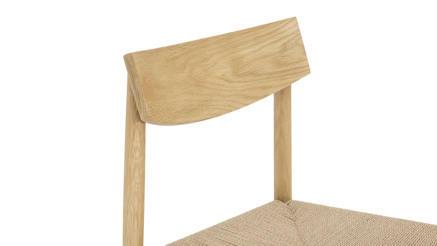 Chaises de salle à manger sans accoudoirs (lot de deux), chêne blanc/assise en corde de papier naturelle