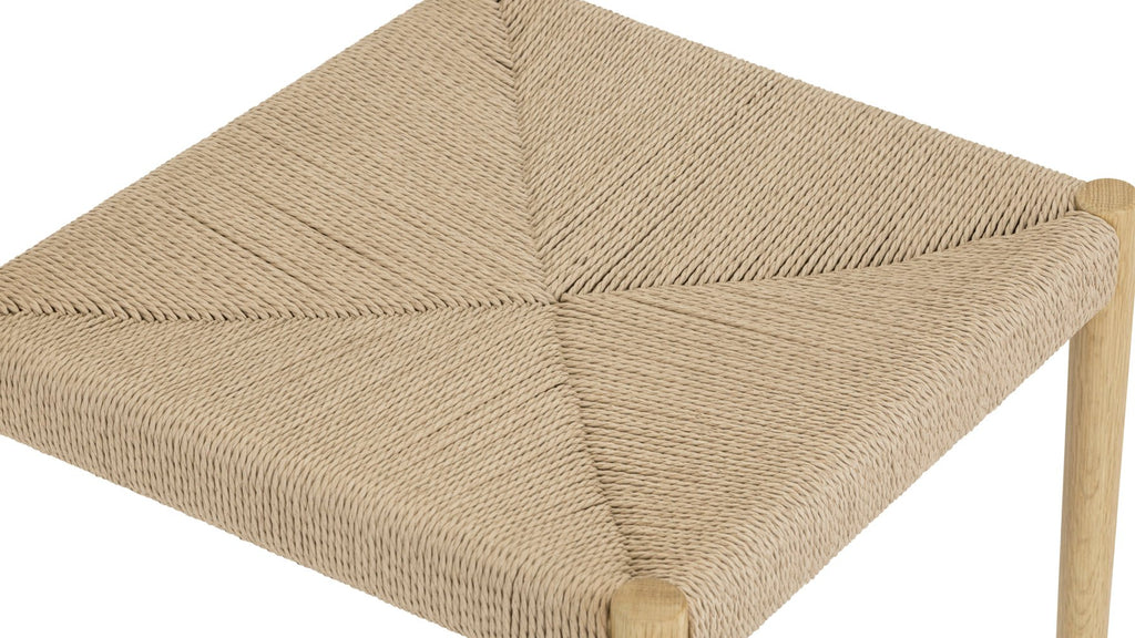 Chaises de salle à manger sans accoudoirs (lot de deux), chêne blanc/assise en corde de papier naturelle