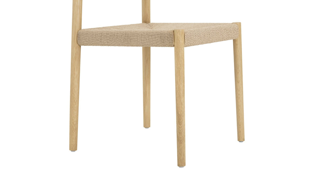 Chaises de salle à manger sans accoudoirs (lot de deux), chêne blanc/assise en corde de papier naturelle