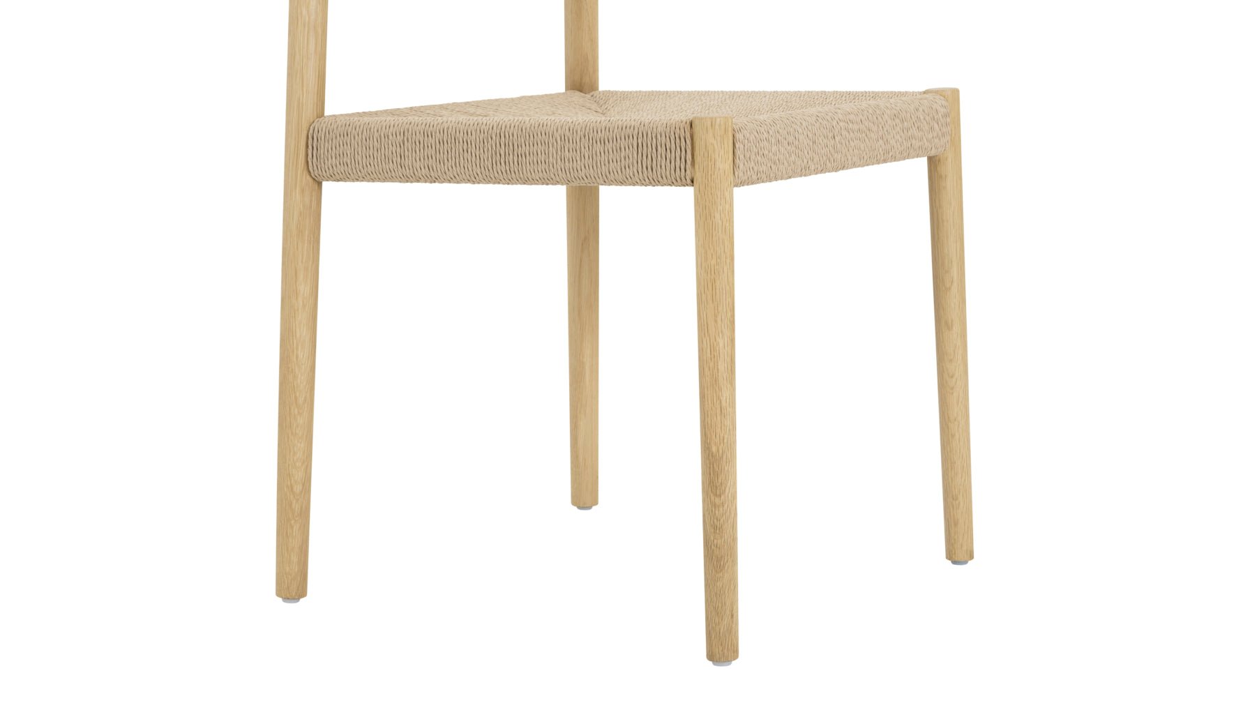 Chaises de salle à manger sans accoudoirs (lot de deux), chêne blanc/assise en corde de papier naturelle