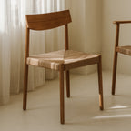 Chaises de salle à manger sans accoudoirs (lot de deux), chêne blanc/assise en corde de papier naturelle