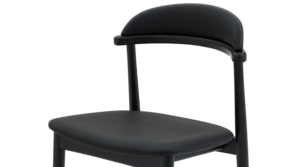 Chaises de salle à manger sans accoudoirs Count On Me (lot de deux), chêne noir, assise noire