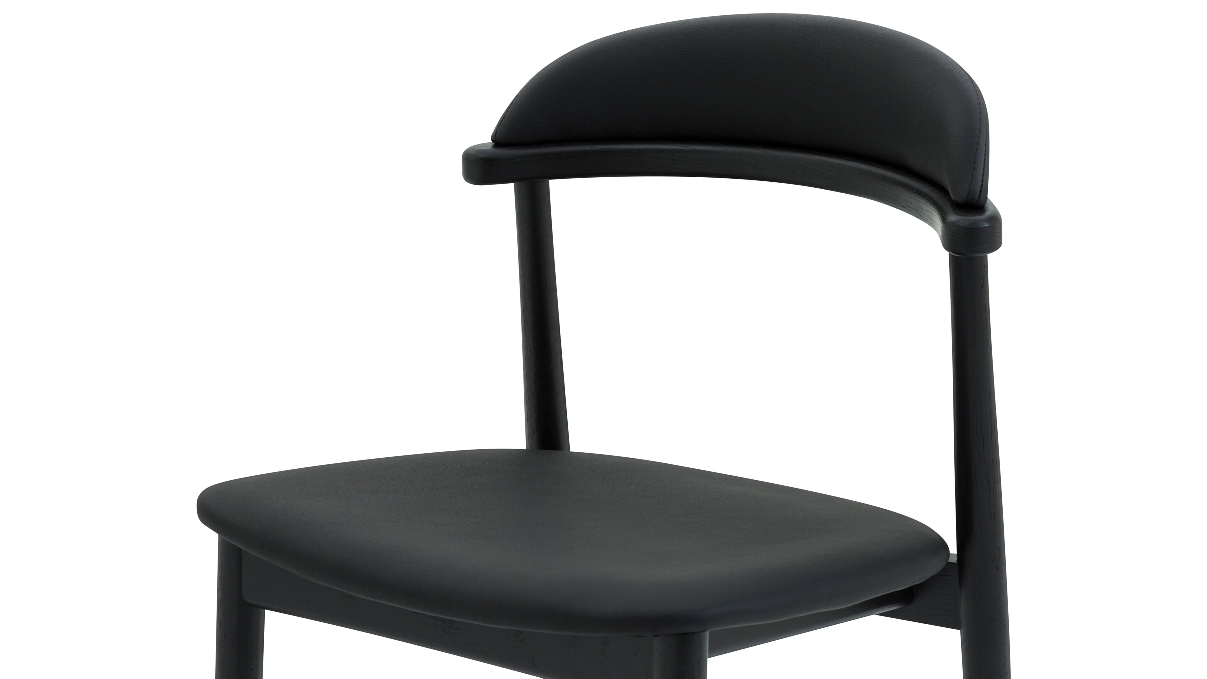 Chaises de salle à manger sans accoudoirs Count On Me (lot de deux), chêne noir, assise noire