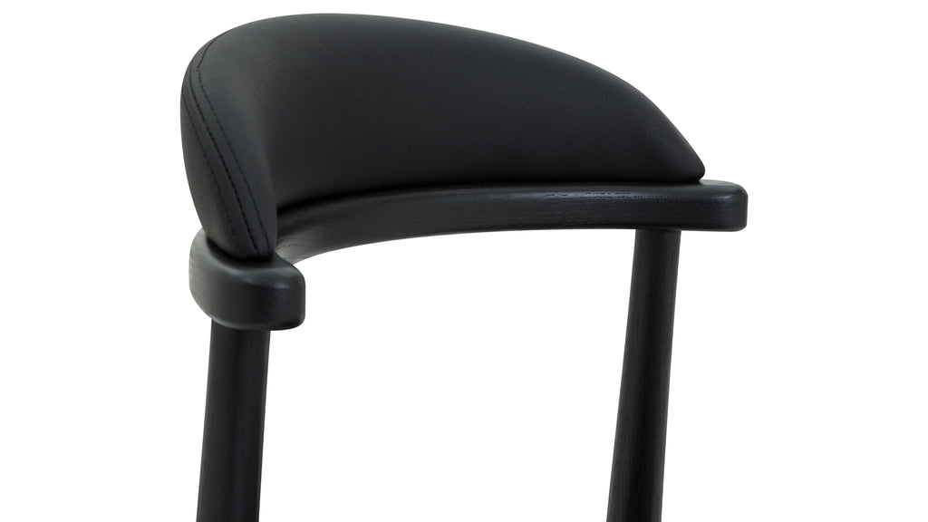 Chaises de salle à manger sans accoudoirs Count On Me (lot de deux), chêne noir, assise noire