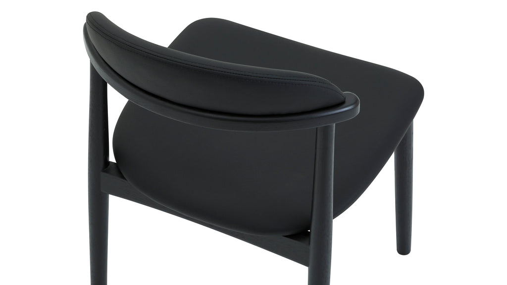 Chaises de salle à manger sans accoudoirs Count On Me (lot de deux), chêne noir, assise noire