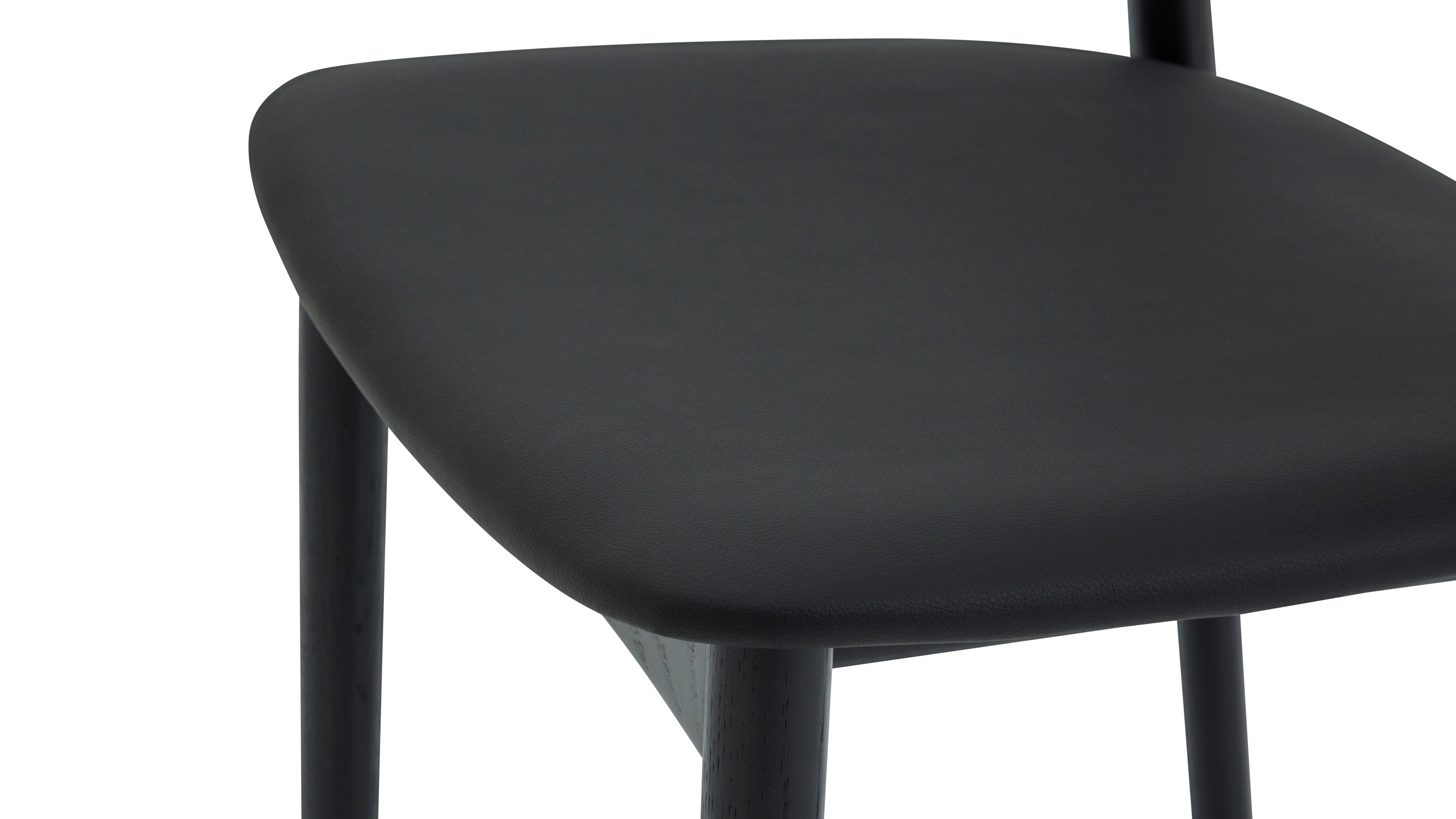 Chaises de salle à manger sans accoudoirs Count On Me (lot de deux), chêne noir, assise noire