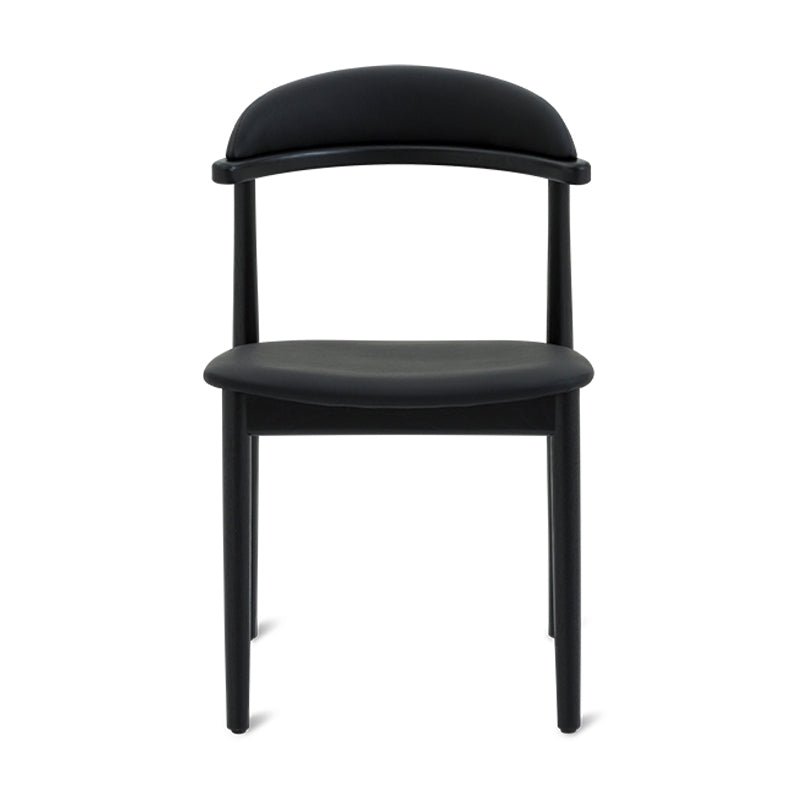 Chaises de salle à manger sans accoudoirs Count On Me (lot de deux), chêne noir, assise noire