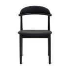 Chaises de salle à manger sans accoudoirs Count On Me (lot de deux), chêne noir, assise noire