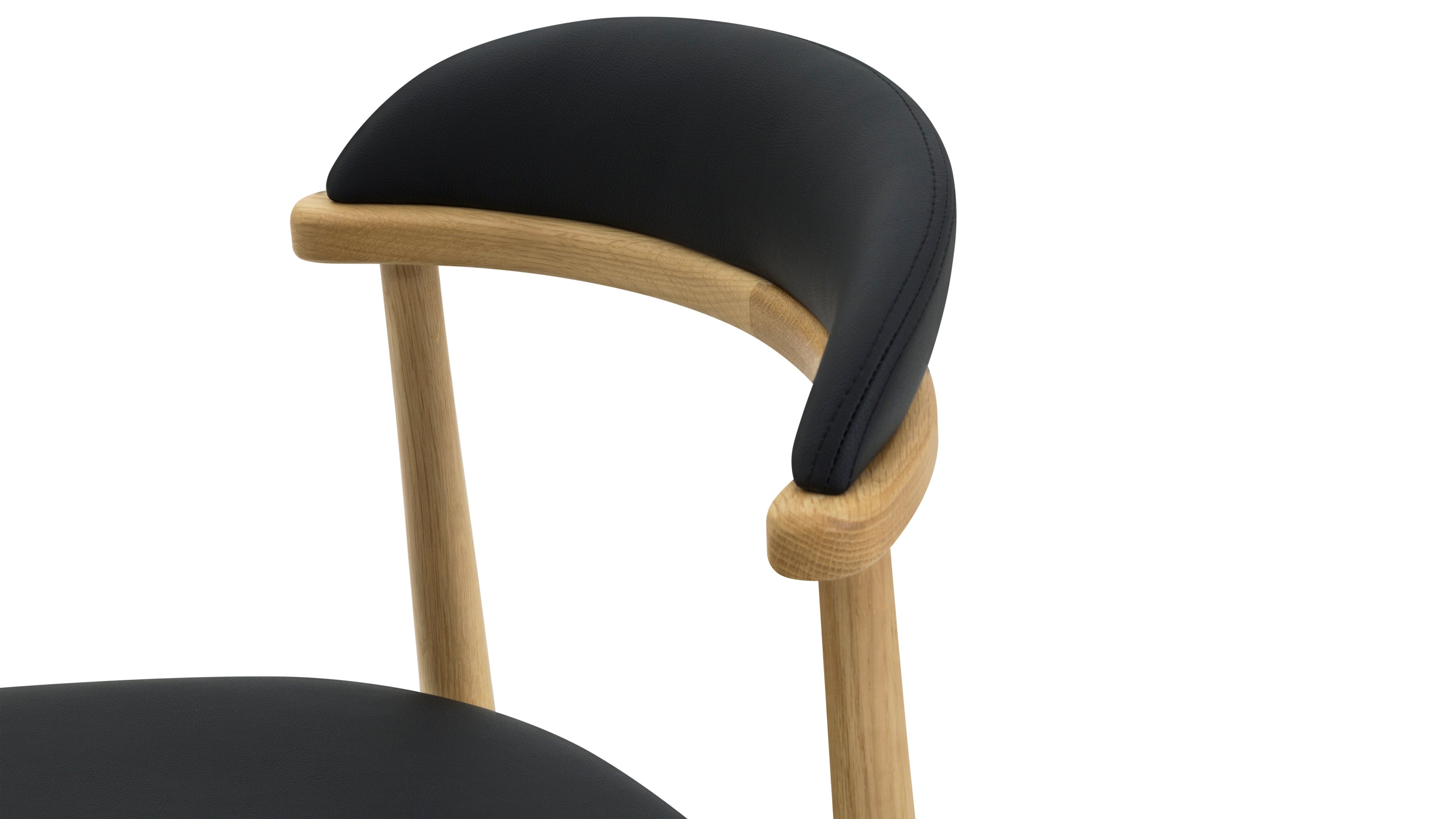 Chaises de salle à manger sans accoudoirs Count On Me (lot de deux), chêne, assise noire