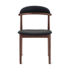 Chaises de salle à manger sans accoudoirs Count On Me (lot de deux), noyer, assise noire