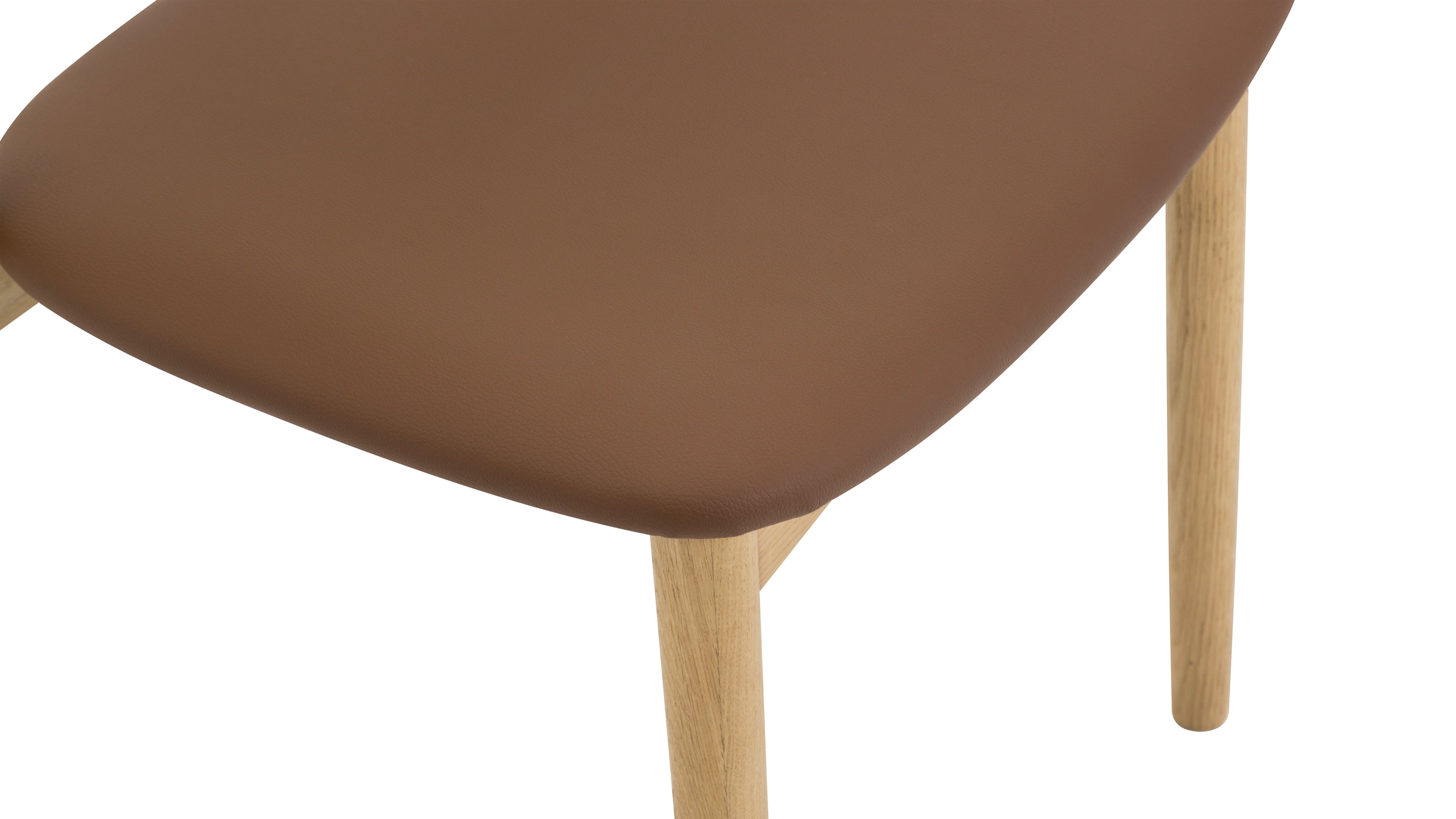 Chaises de salle à manger sans accoudoirs Count On Me (lot de deux), chêne, assise marron