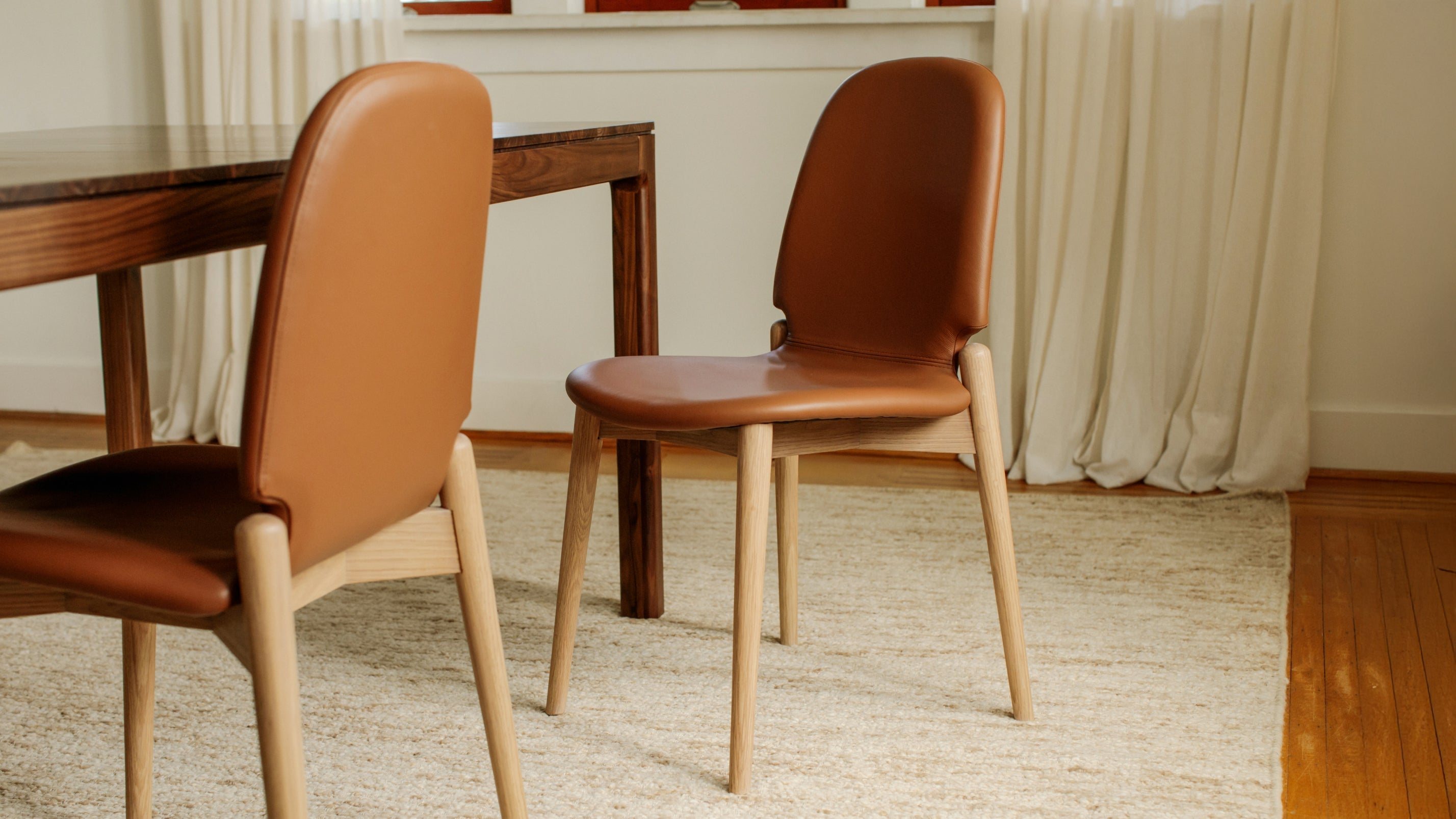 Chaises de salle à manger (lot de deux), chêne/noyer