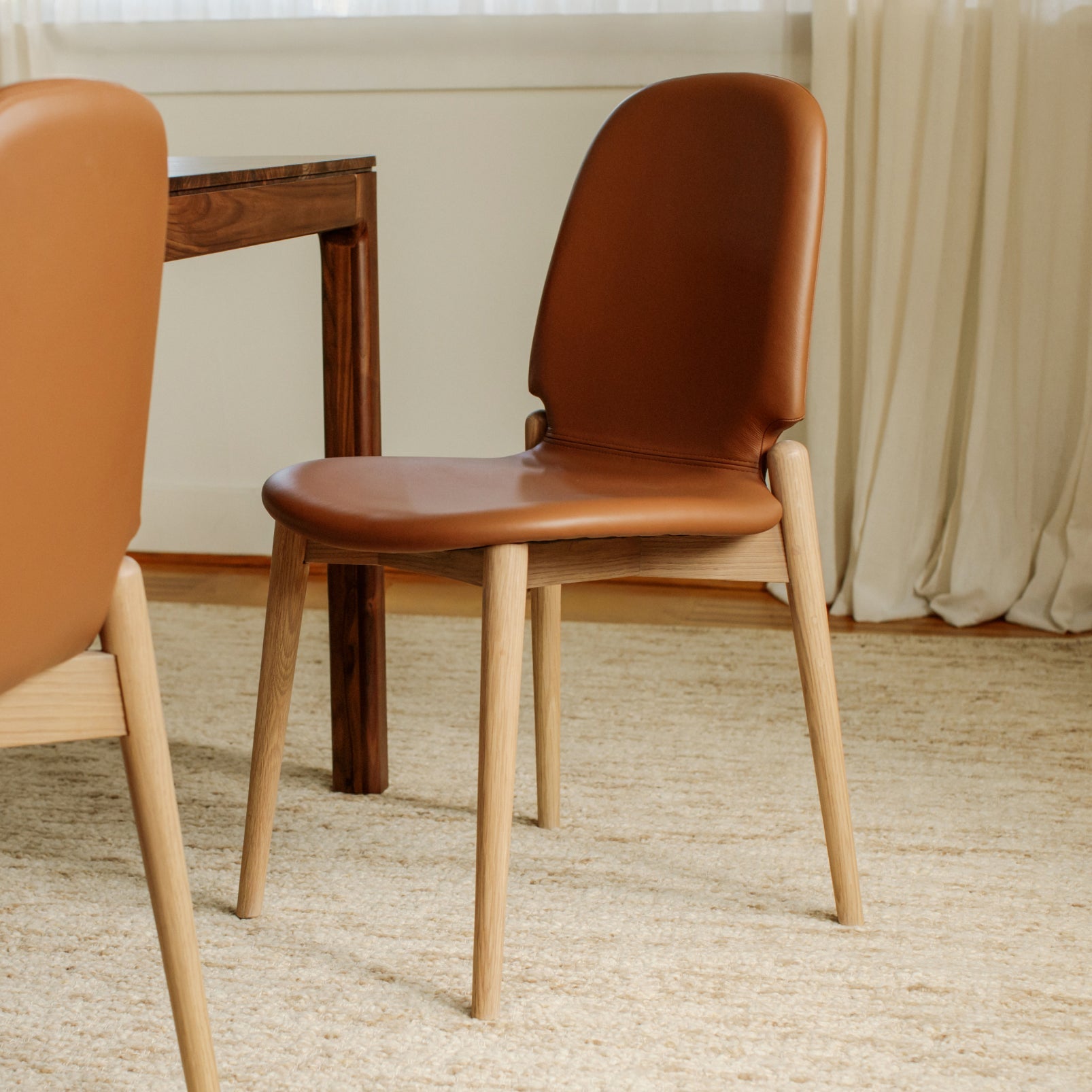 Chaises de salle à manger (lot de deux), chêne/noyer