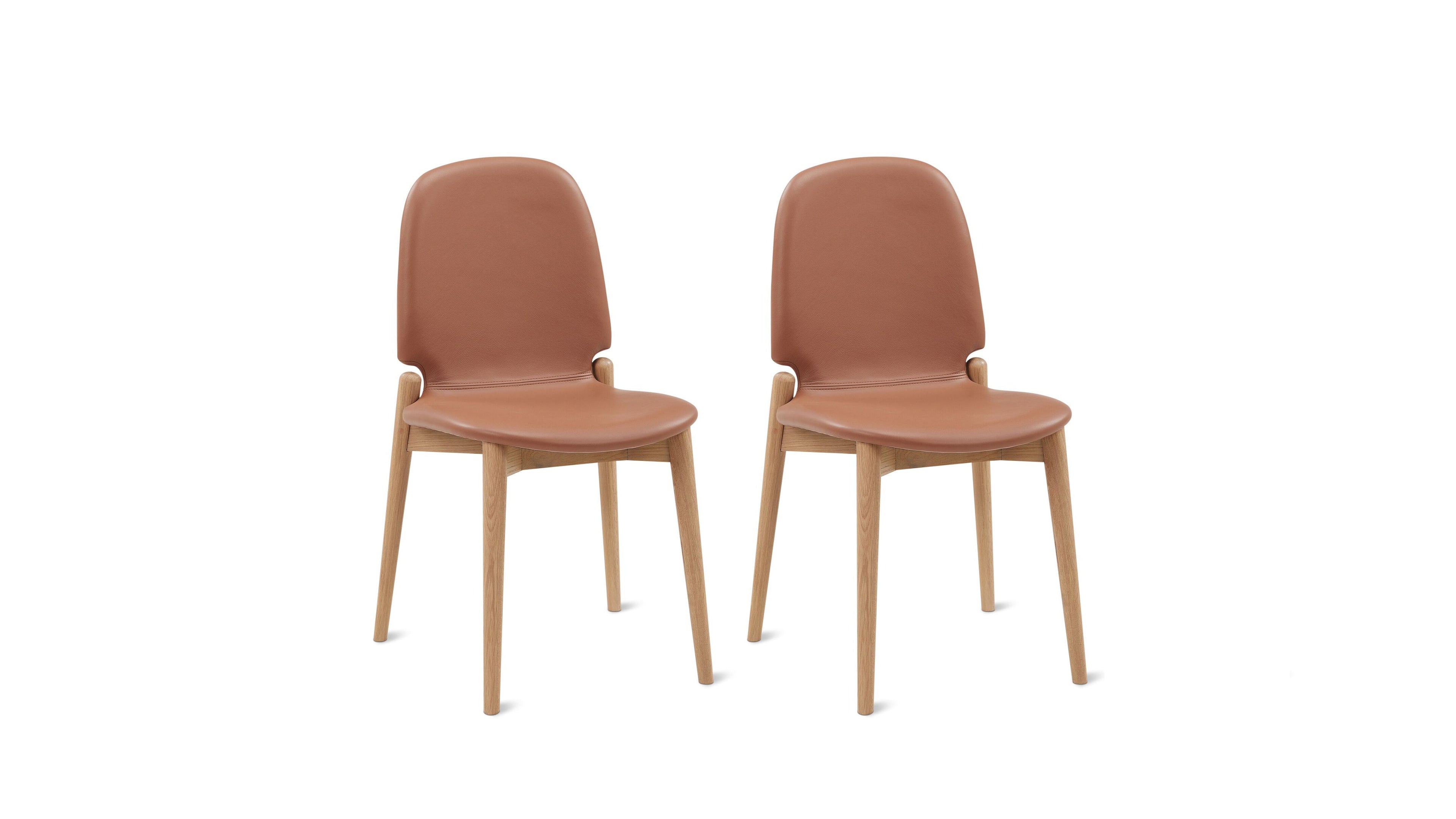 Chaises de salle à manger (lot de deux), chêne/noyer