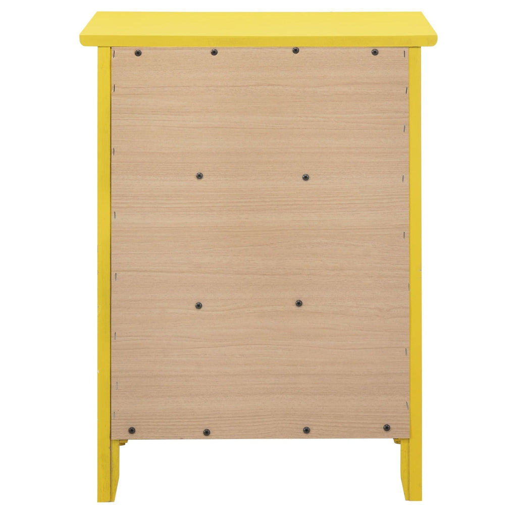 Table de chevet transitionnelle en bois à 3 tiroirs Daniel