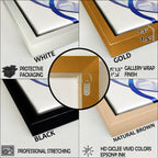 Impression sur toile encadrée Designart, motif géométrique moderne, forme géométrique abstraite, marbre doré et bleu III - 3 panneaux