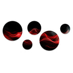 Designart Rouge Noir Contemplative Abstraction IX Moderne Vagues Métal Rond Art Mural Ensemble De 5