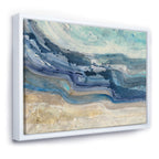 Toile encadrée Designart Coast Blue Sea Waves Aquarelle Moderne Ferme