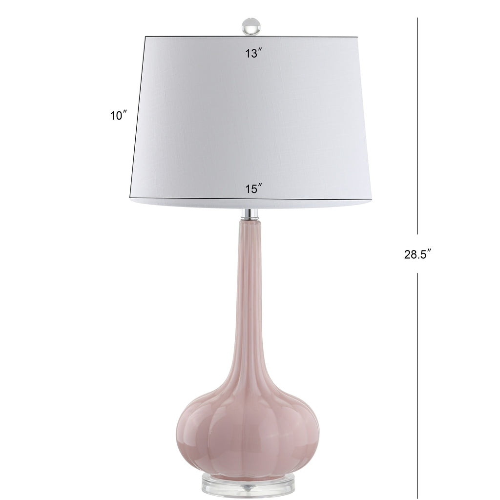 Lampe de table à LED Diamante 28,5 en verre, forme goutte d'eau, rose (lot de 2) par JONATHAN Y