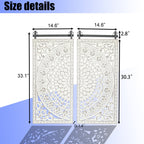 Décoration murale en bois blanc ivoire vieilli avec des accents noirs (lot de 2)